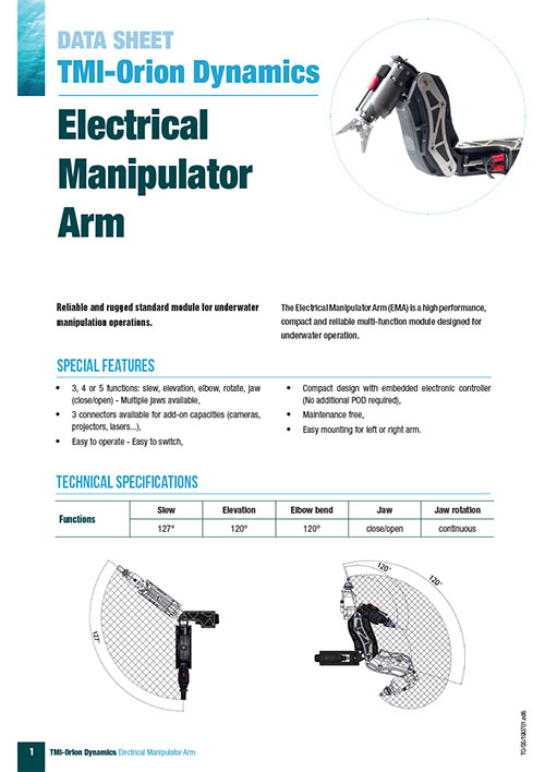 rov arm data sheet