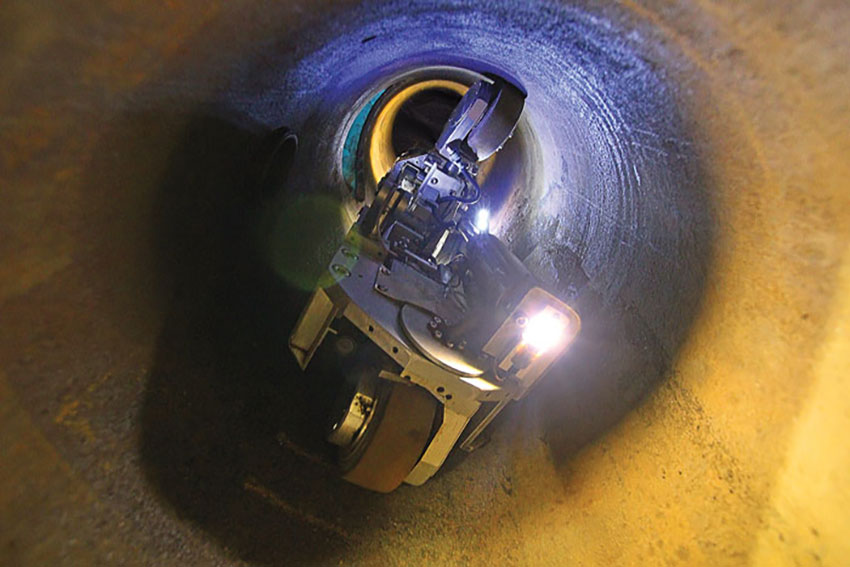 inspection camera shown in pipeline